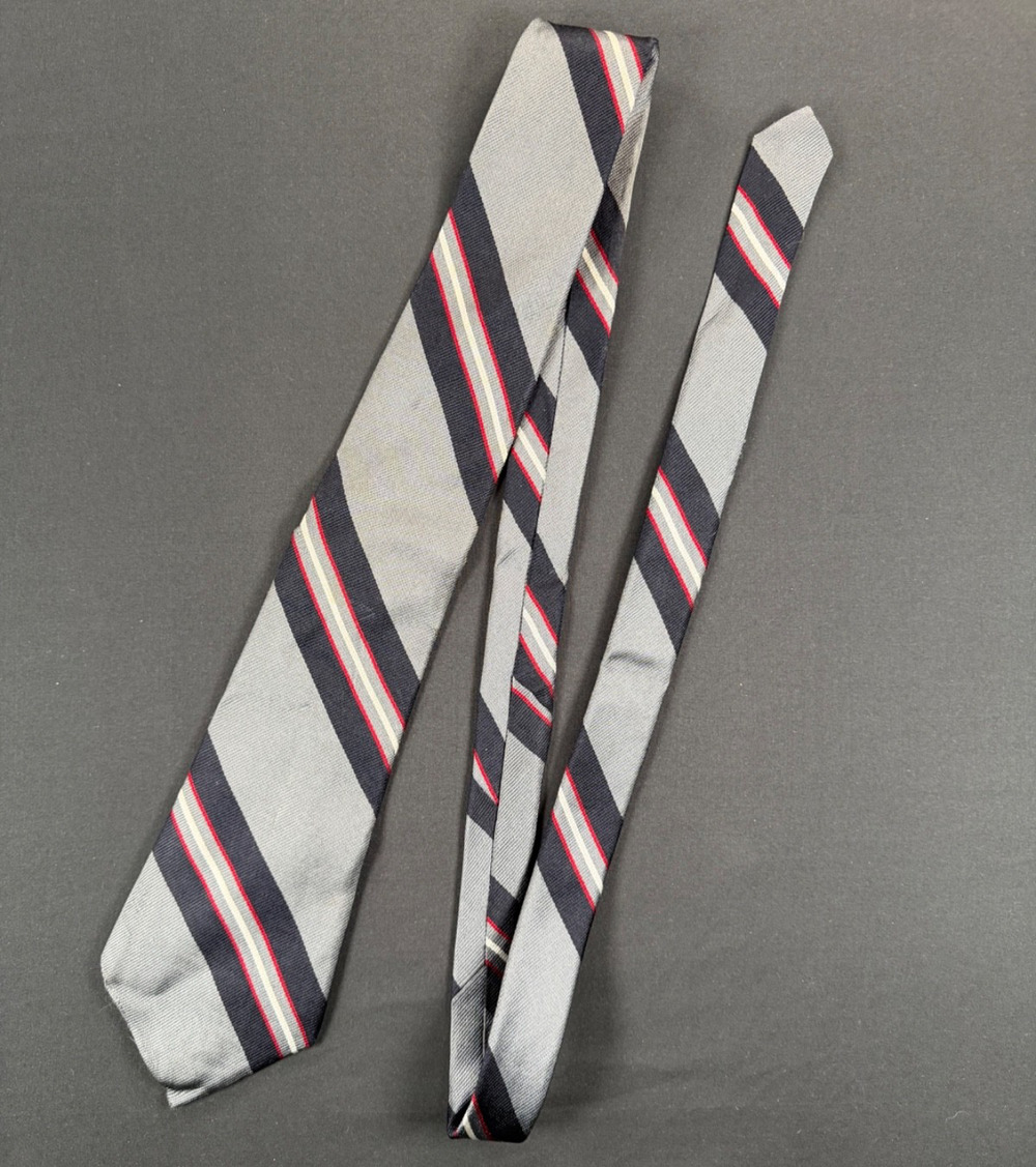 Vintage Potomac Collection - Grey Striped Neck Tie - 100% Silk!